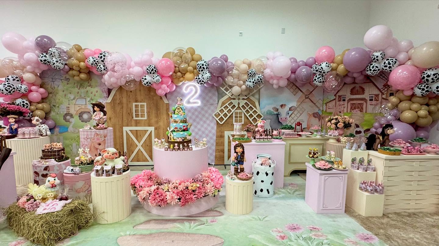 Decoração Fazendinha Rosa